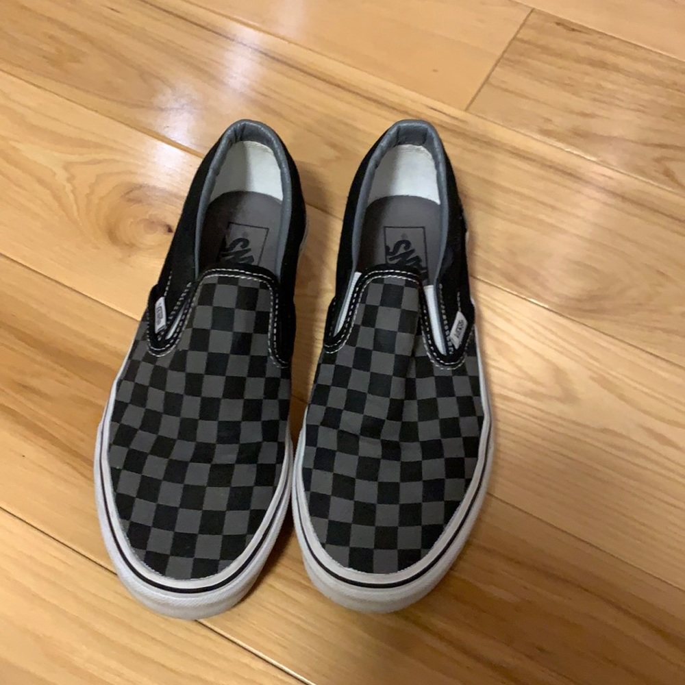 Black and Grey Slip on Vans